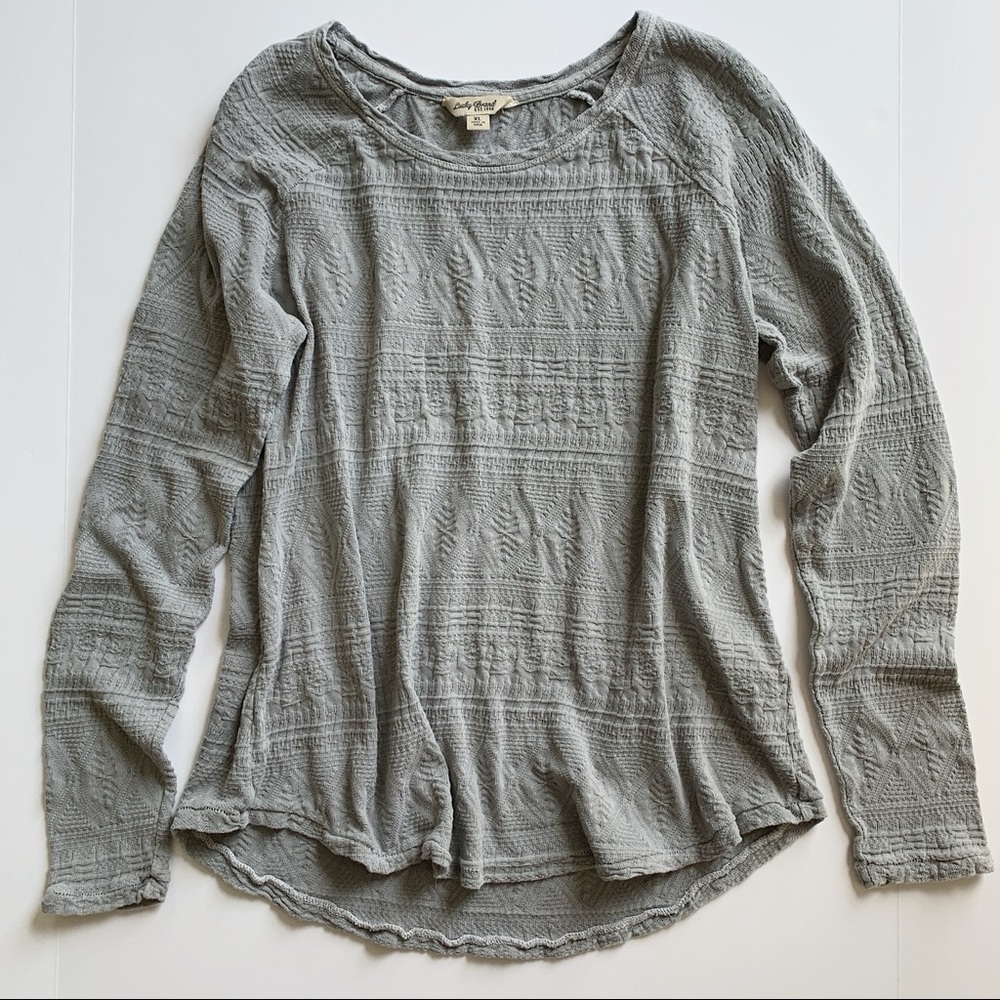 Lucky Brand // Grey Boho Detailed Top